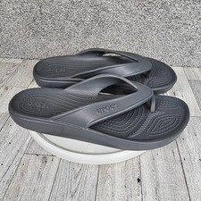 Crocs Classic II Flip Flop Sandals Gray Thong Slide Pool Beach Sz M 7 / W 9