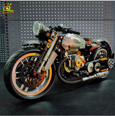 HUIQIBAO 808PCS MOC Technial Motorbike Building Model Blocks City Moto