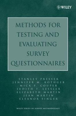 Methods for Testing and Evaluating Survey Questionnaires Paperbac