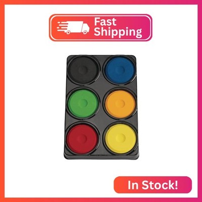 Colorations 6TCA 6 Color Tempera Paint Cakes in Tray, Black,Blue,Green,Orange, 1