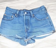 Levi's 501 Original High Rise Button Fly Denim Jean Shorts Size 25 W25 Blue