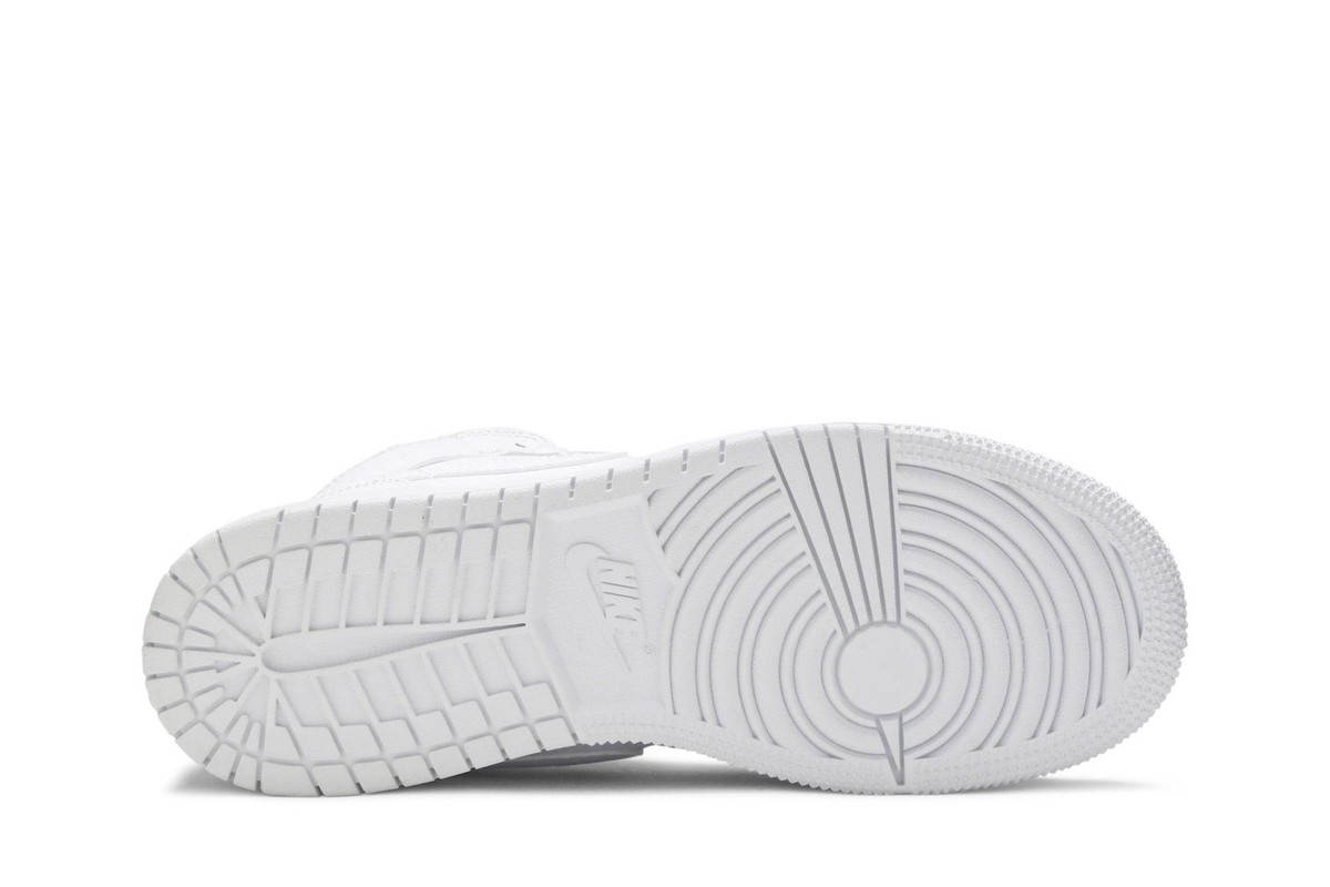 靴 Nike Air Jordan 1 Mid Triple White 23.5 Nike Air Jordan 1 Mid Triple White Women's Shoes Sneakers