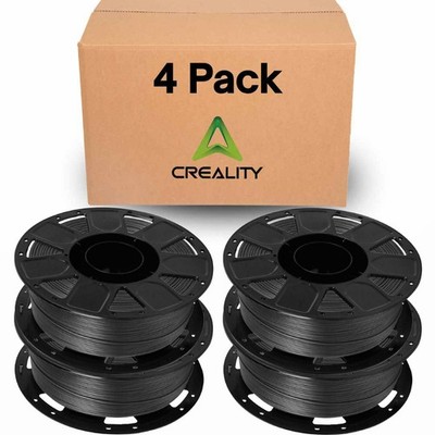 Creality Ender 3D Printer PLA Filament 1.75mm 4 Roll Bundle - 4 Black Rolls