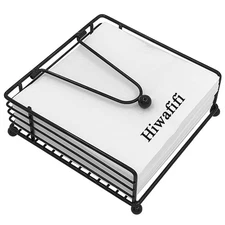 hiwafifi Napkin Holder for Table, Flat Napkin Dispenser with Weighted Arm, Sq...
