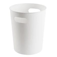 White Plastic Wastebasket 2.64 Gallon for Bathroom Bedroom Office Desk Home Use