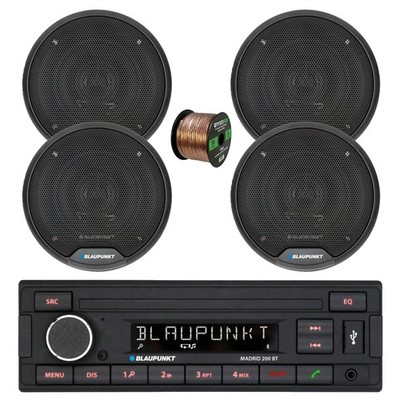 Blaupunkt Madrid 200 BT Bluetooth AM/FM Receiver, 4x 6.5'' 60W Speakers w/Wire