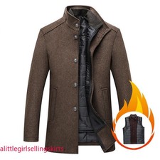 Mens Slim Fit Solid Color Casual Coat Jacket Formal Dress Stand Collar New