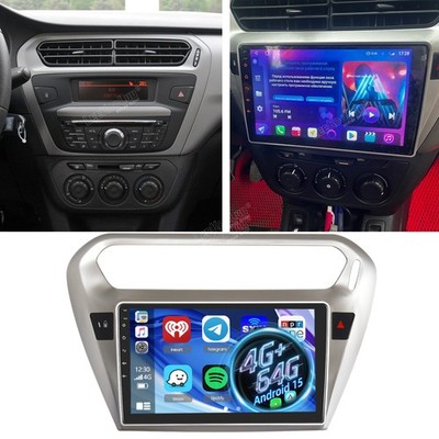 Für Peugeot 301 Citroen Elysee 2013-2018 4+64G Autoradio Carplay Android 15 DSP