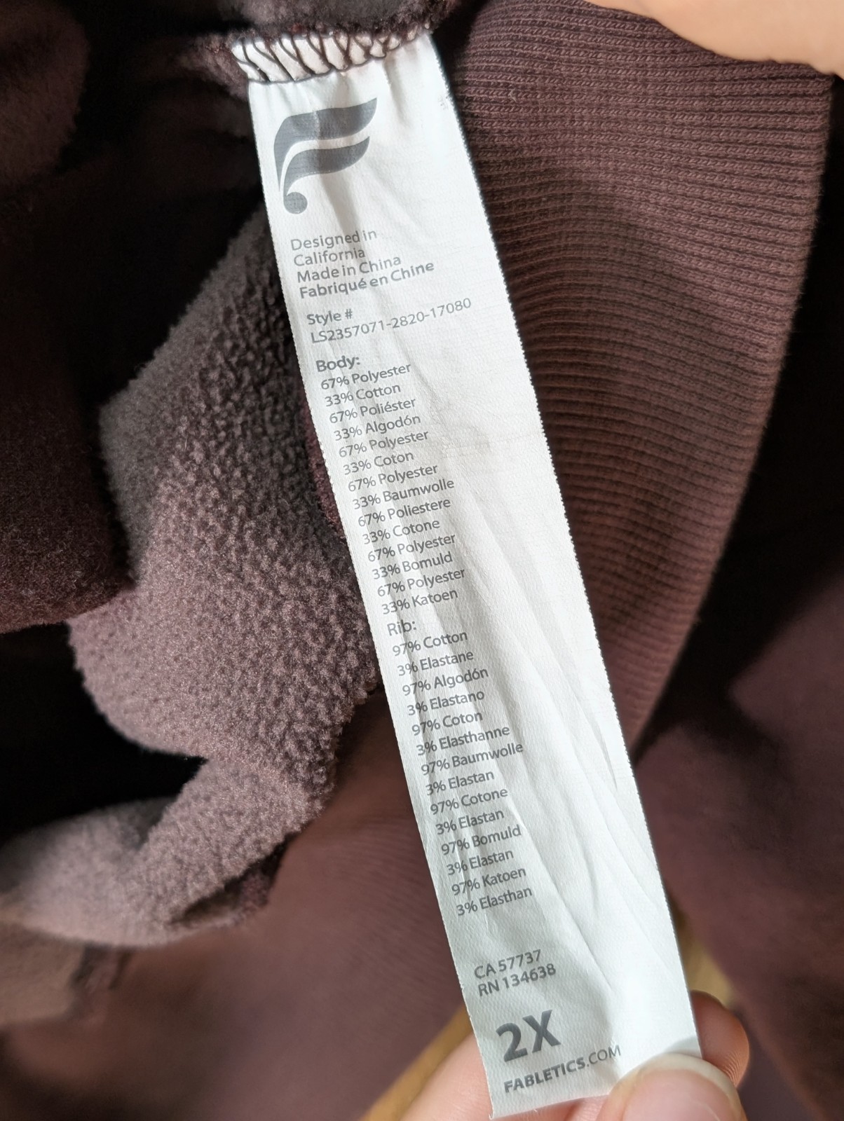 Fabletics Women's Brown Pullover Sweater Size 2X … - image 4