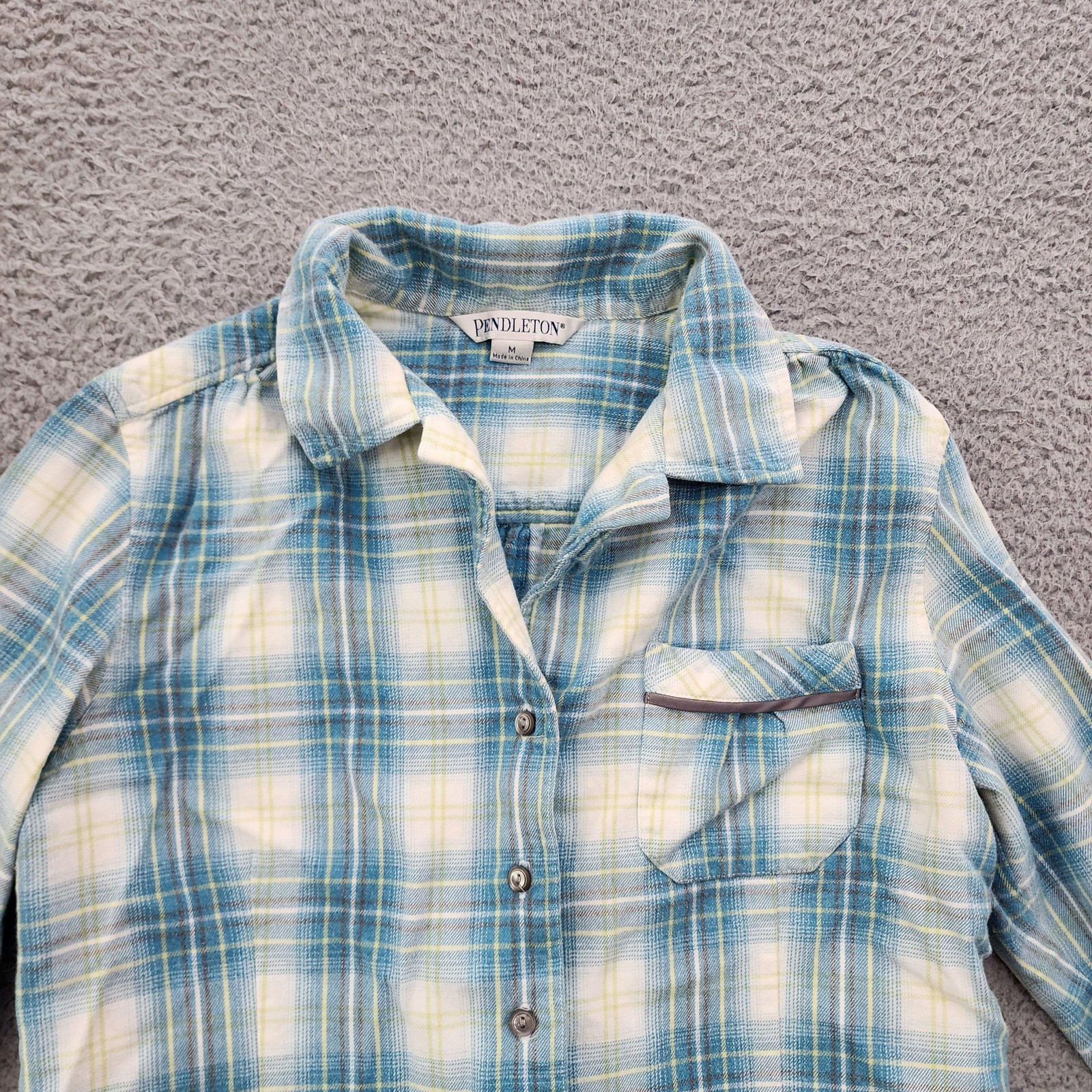 Pendleton Button Down Womens Medium Blue White Pl… - image 2
