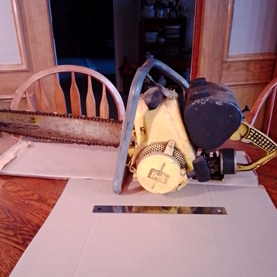 #ad Vintage McCulloch Gasoline Chainsaw w Bar amp; Chain Metal 1950ish HEAVY $155.63