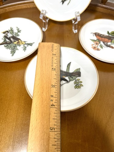 4 Vintage Bird Plate Neiman Marcus By Fitz Floyd Mini Trinket Gold Trim - Picture 9 of 11