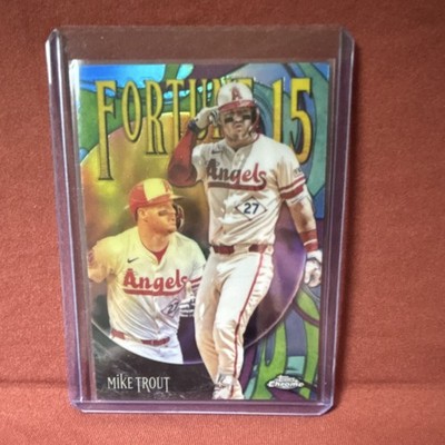 Topps 2025 Chrome Update Fortune 15 Mike Trout Angels Baseball #F15-3