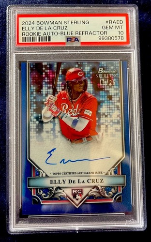 Elly De La Cruz [Blue Refractor] #RA-ED 2024 Bowman Sterling Rookie Autograph card