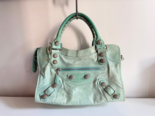 Balenciaga Giant City Shoulder Bag (Light Blue/Tiffany Blue)