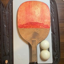 Nittaku Table Tennis Racket, Red and Black, with 2 Balls