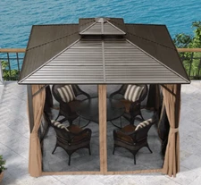 Mosquito Net for 10' X 12' Hardtop Gazebo, Purple Leaf brand