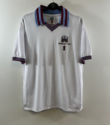 West Ham United FA Cup Finale 1980 Away Football Shirt (XL) Score Draw B684