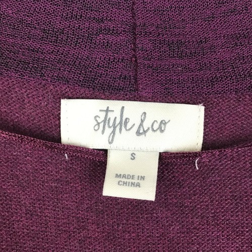 Style & Co Women's Open Front Knit Cardigan Burgundy Size Small - Imagen 5 de 7