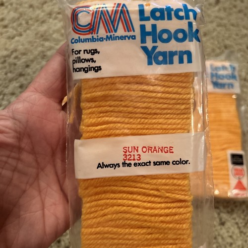 5pks NEW CM Latch Hook Yarn Projects Rugs Pillows Hangings 3213 SUN ORANGE - Picture 2 of 2