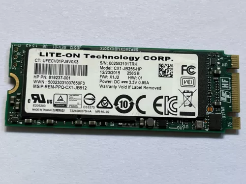 LITE-ON CX1-JB256-HP 256GB SSD M.2 2260 256GB PCIe NVMe for HP Zbook G2 Laptop