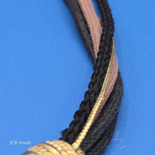 Corded Strands Brutalist Necklace Gold Tone Hammered Heart Pendant 16" - Picture 7 of 12