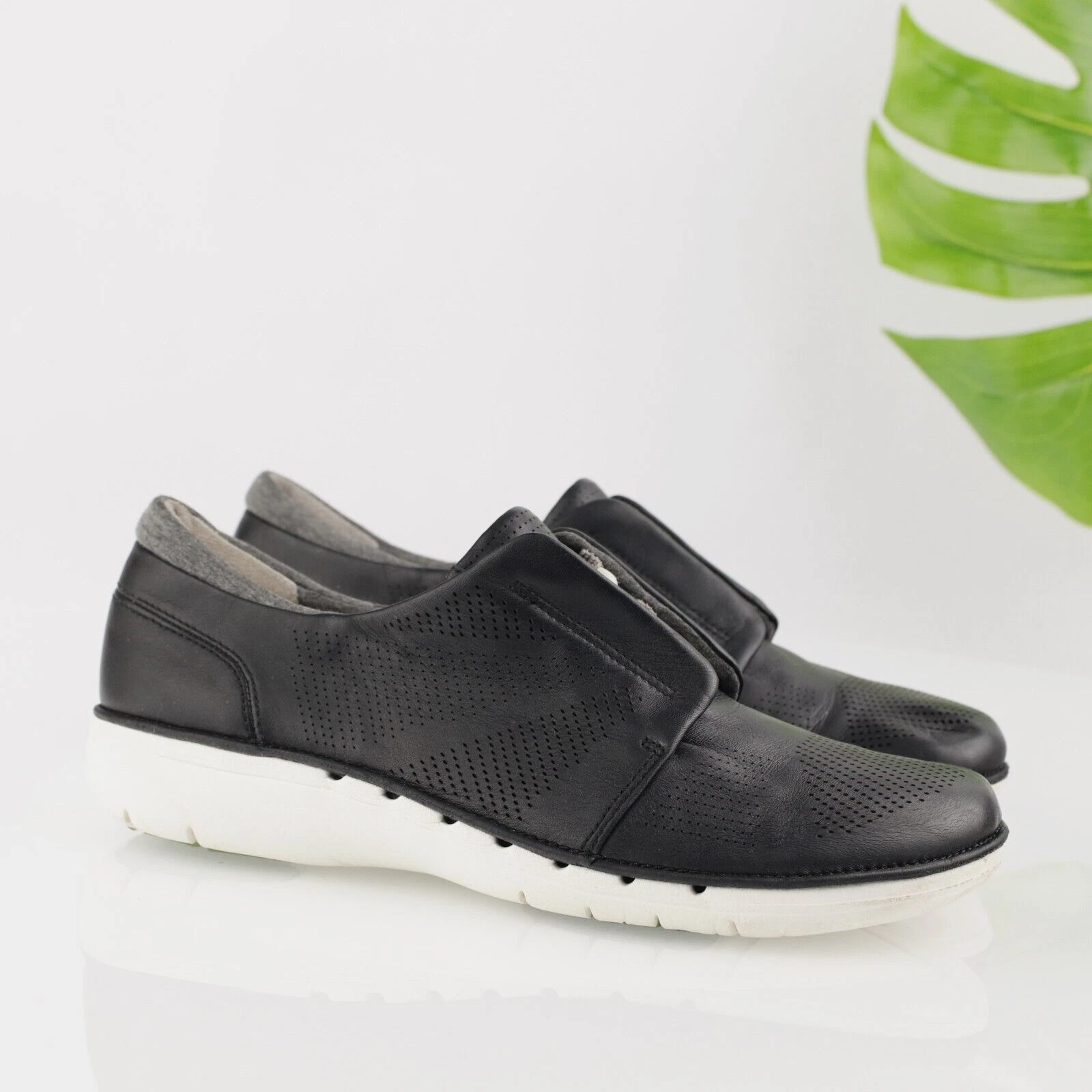 Clarks scarpa da passeggio Oxford donna Un Voltra sneaker taglia 8 5 in pelle nera stringata