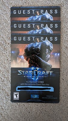 Starcraft 2 II Wings of Liberty Official 2012 Guest Pass Key Blizzard NEW Unused