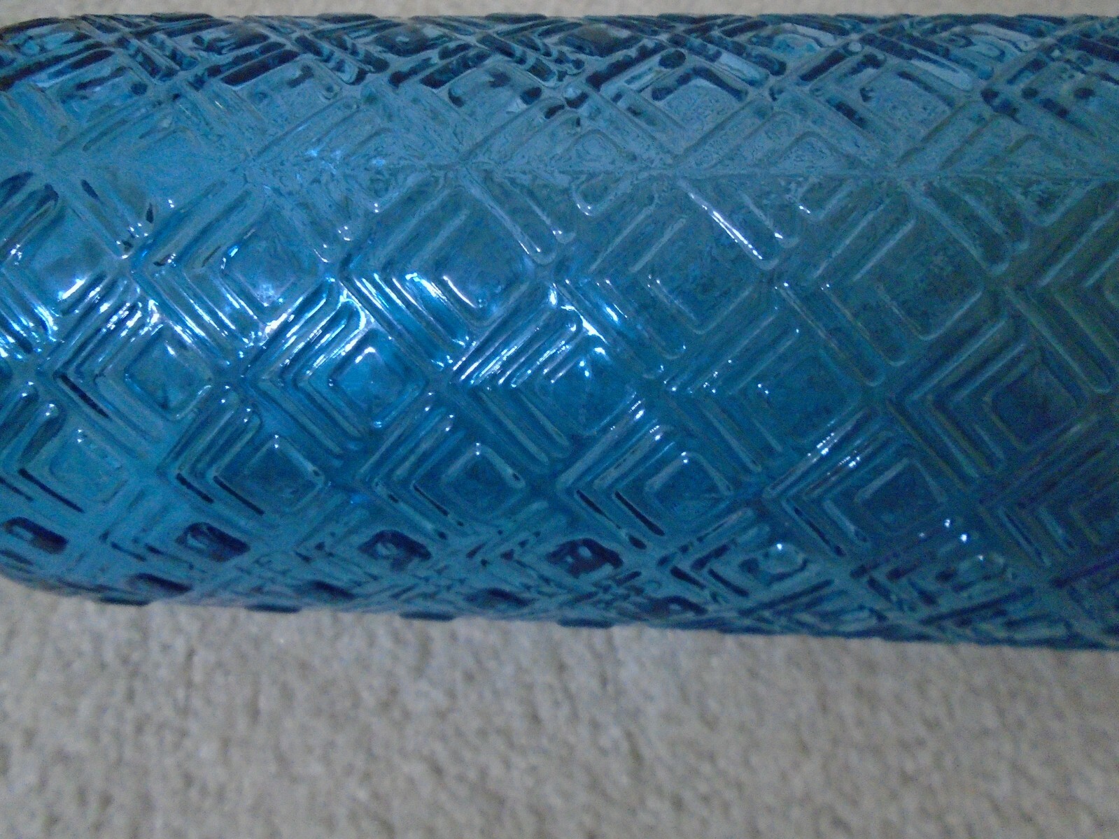 Vidrios San Miguel Spain 100 Recycled Glass Vase blue w/diamond