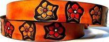 WOMEN'S FLOWERS NATURE EMBOSSED GENUINE COWHIDE LEATHER BELT SIZE 26-48 USA MADE