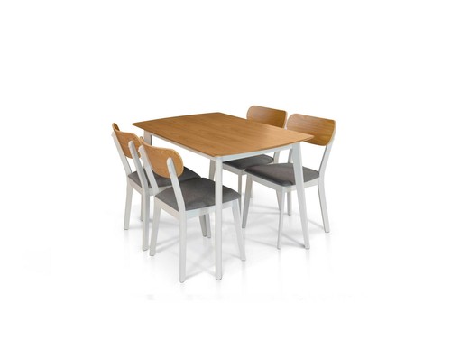 Mesa de Comedor Fijo Sala de Estar Cocina Roble Moderno Design - Imagen 4 de 5