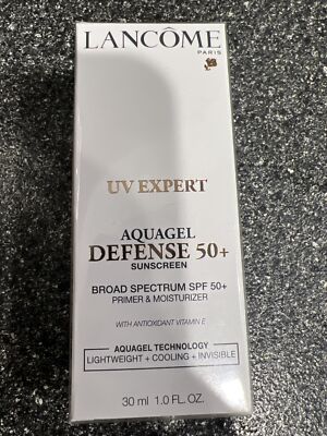 Lancome UV Expert AQUA GEL DEFENSE 50+ SPF Sunscreen Primer Moisturizer 1 oz NEW
