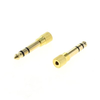 2 St 3,5mm auf 6,35mm Klinkenadapter Stereo Buchse auf Stecker vergoldet 8012273