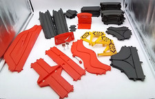56pcs 1964 Ideal Toy Corp Race Tracks Curved, Straight, Switch Tracks  supports