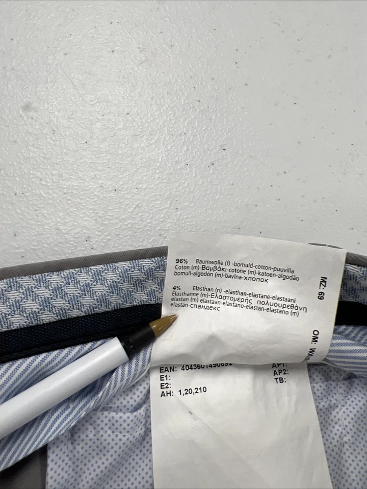 NUEVO W TAG CONTEMPORÁNEO Hiltl Hombre Gris Mezcla Algodón Caqui Pantalones 36X34 $395 Foto 3 de 4