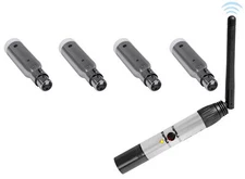 Rockville DMX-WTR Rechargeable Wireless DJ DMX Lighting Transmitter+4) Receivers