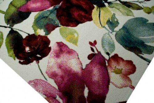 Designer Teppich Moderner Teppich Wohnzimmer Teppich Blumenmotiv Creme Grün Tür - Bild 3 von 8