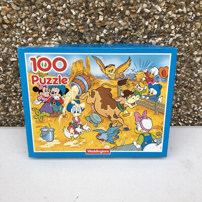 Neues seltenes Vintage Walt Disney Waddingtons 100-teiliges Puzzle: Originalverpackt 