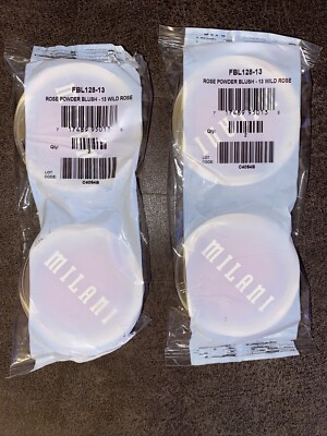 Lot of 4 Milani Rose Powder Blush 13 Wild Rose 0.35oz NEW SEALED