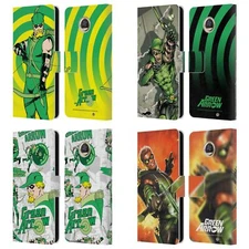 JUSTICE LEAGUE DC COMICS GREEN ARROW COMIC ART LEATHER BOOK CASE MOTOROLA PHONES