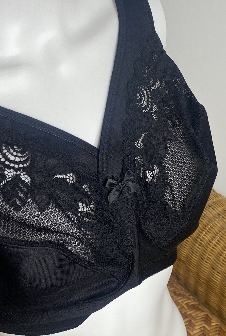 Glamorise Women's Full Figure Wirefree Minimizer Support Bra 1003 US 36 H Black eBay