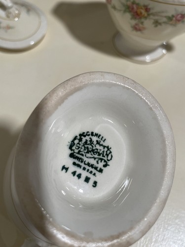 Homer Laughlin Georgian Eggshell Creamer, Sugar Bowl And Gravy Bowl, Numbered - Picture 8 of 11