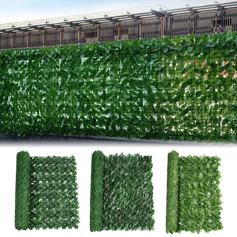 3m 6m Artificial Ivy Leaf Hedge Roll Privacy Fence Screen Wall