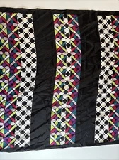 ADRIENNE LANDAU Studio 100% Silk Scarf Black Designer Print 34” x 34” Square