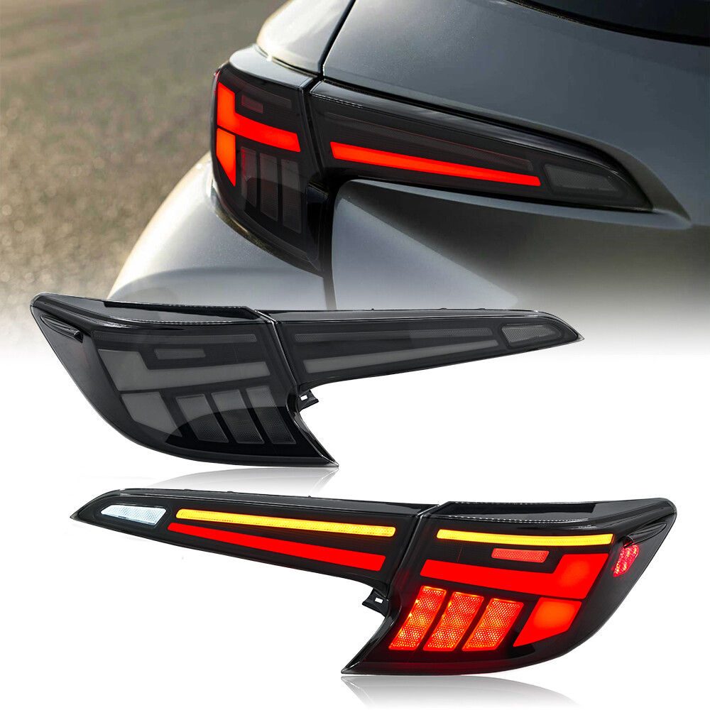 Pair Smoked LED Tail Lights For Toyota GR Corolla Hatchback 2020