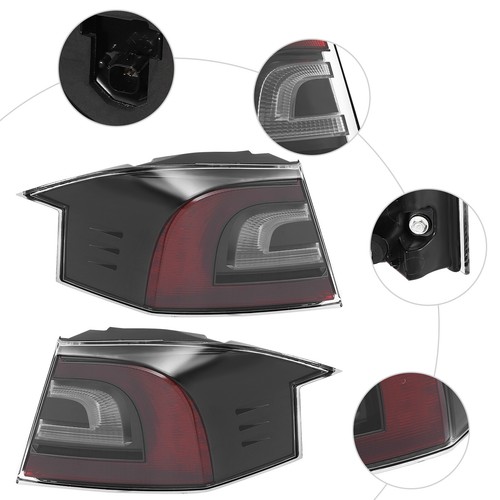 Luces traseras exteriores traseras laterales izquierdo y derecho para Tesla Model S 2012-2021 - Imagen 21 de 56