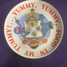 Vintage Sesame Street Yummy Yummy Food in my Tummy Plate