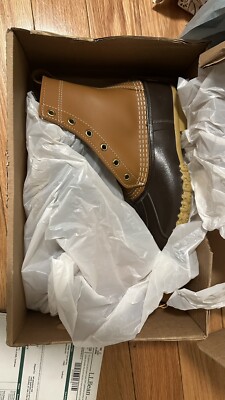 LL BEAN Women's Brown 8-Inch Ankle Thinsulated Leather Duck Boots Size 6 M