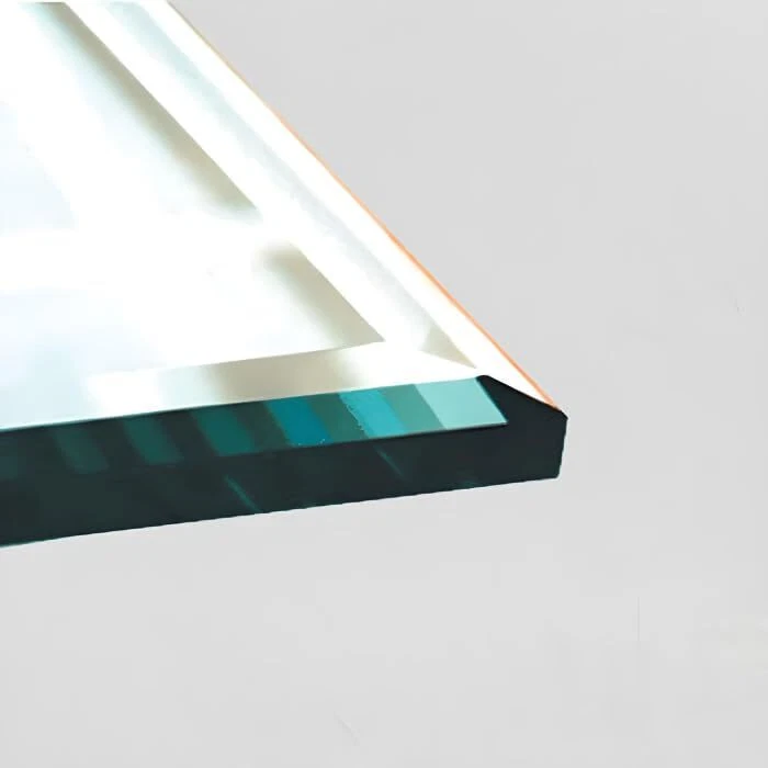 Квадратная стеклянная столешница - толщина 1/4 дюйма - кромка с двойным скосом - облегченные углы, Америка - Изображение 2 из 4