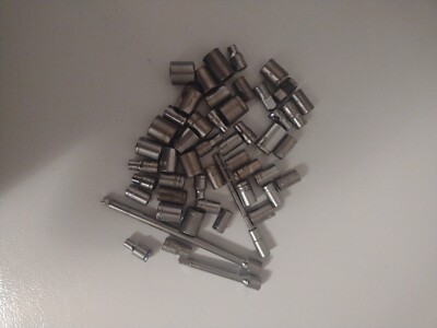 Assorted 1/4'' Drive Sockets -50 Sockets SAE and Metric Various Brands